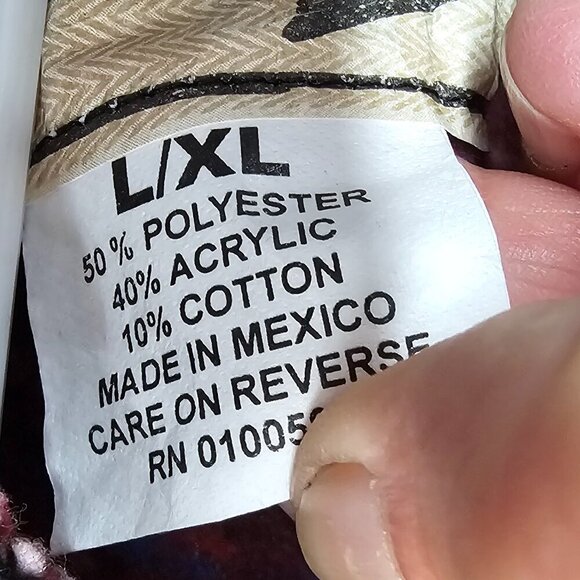 Baja Joe Red Blue Striped Baja Hooded Jacket Beach Hippie L/XL - Picture 9 of 11